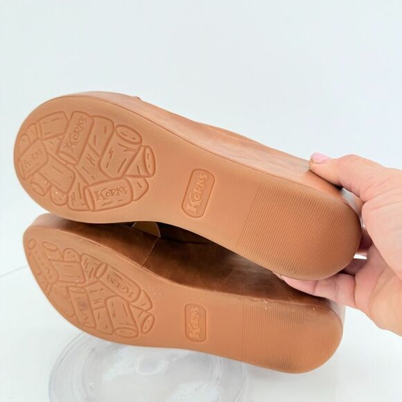 Korks Kork Ease Brown Vegan Madera Platform Chunky Slip On Wedge Slide 11M - Picture 12 of 13